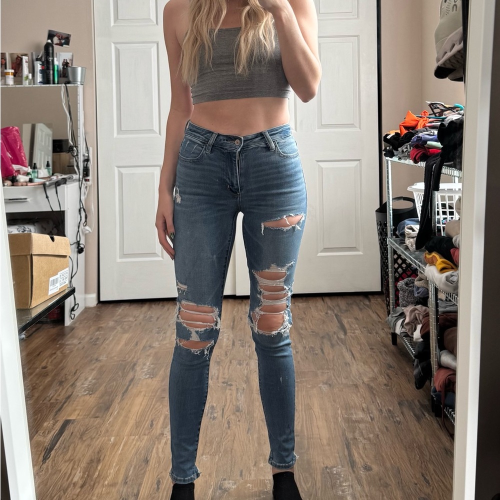 American Eagle Outfitters Ripped Blue Jeans